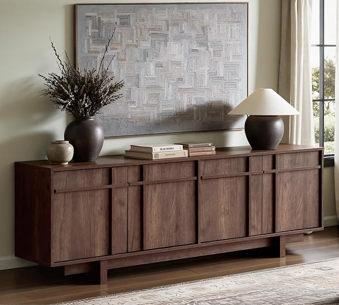 TV Stand for 75 Inch TV, Mid Century Modern TV Stand