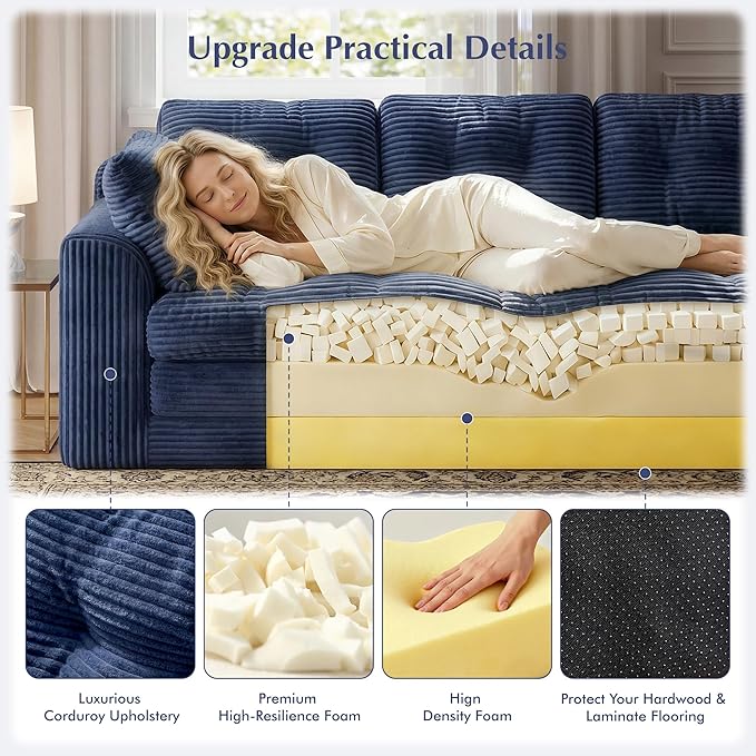 Homkdom 3 Seater Boneless Couch