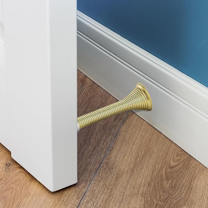 Ravinte Door Stoppers, 18 Pack Gold Spring Door Stops with Rubber Bumper, Door Stoppers for Bottom of Door