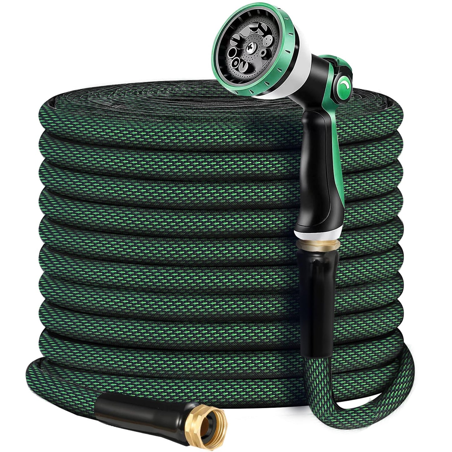 Torioweg Garden Hose 100 FT, Heavy Duty Water Hose with Aluminum Fittings, Puncture Proof All-weather, Ultra-Lightweight and Flexible, Watering and Cleaning for Outdoor, Lawn