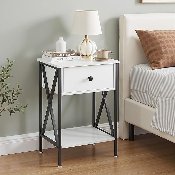 VECELO Nightstands Set of 2, Modern Bedside End Tables, Night Stands