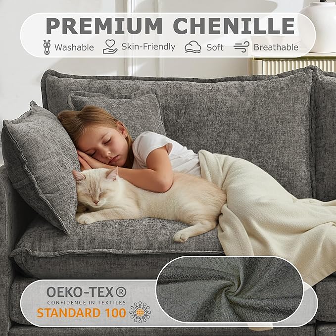 78” Modular Sectional Sofa, L Shaped Cloud Couch