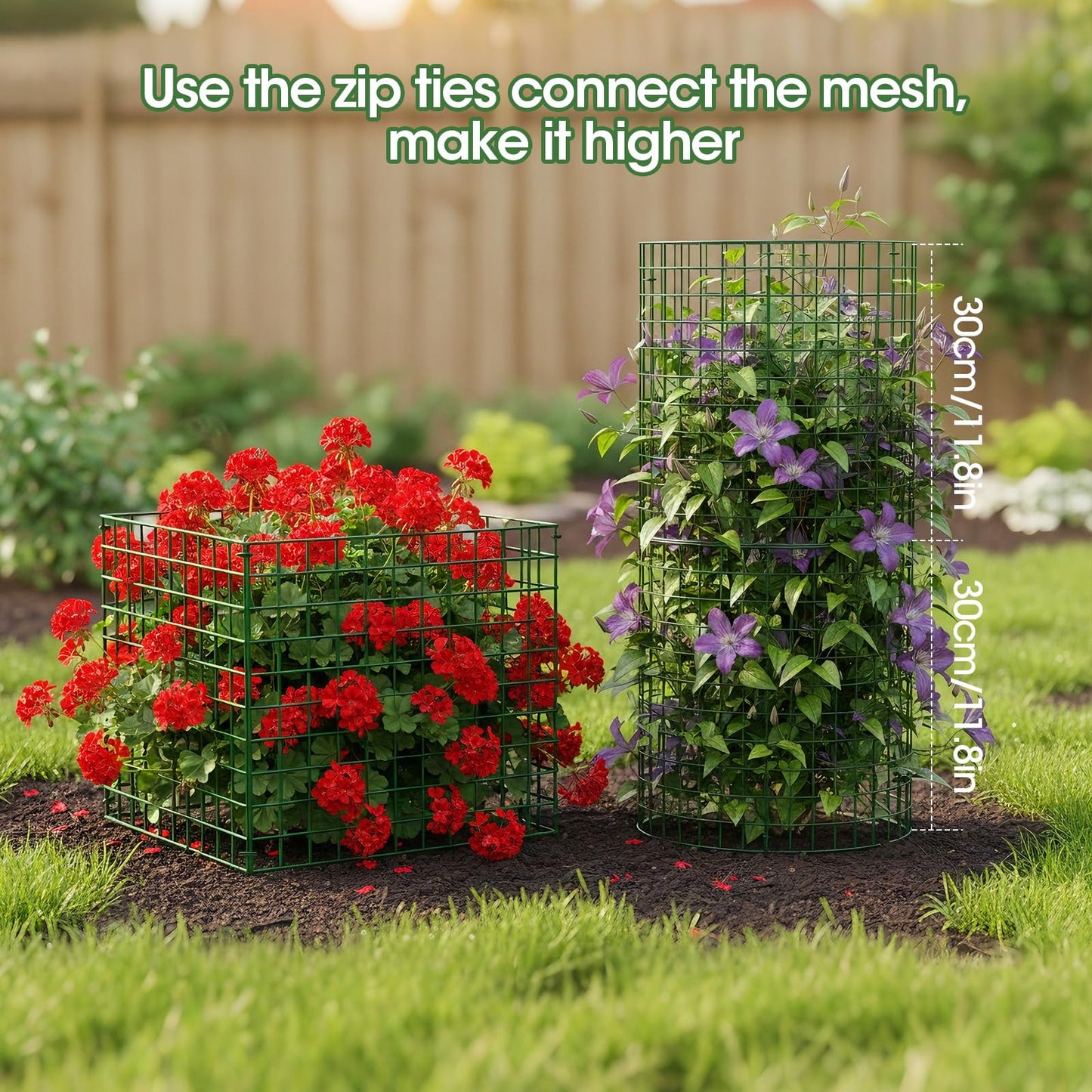 MQJIAZHI 18PCS Plant Protectors from Animals, 13"x13" Metal Plant Cages for Outdoor Plants, Reusable Plant Covers from Animals, Garden Cloche & Chicken Wire Cloche for Vegetables, Flowers, Seedlings