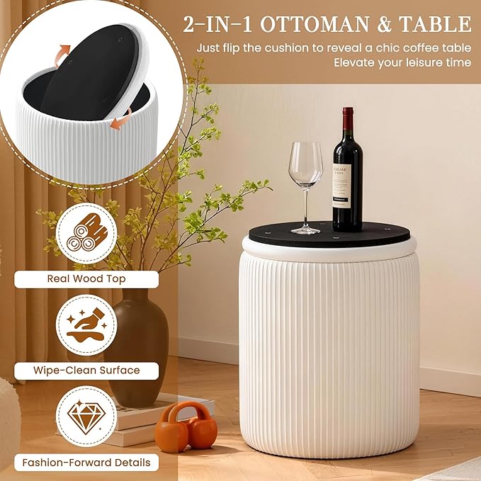 White Vanity Stool Set of 2
