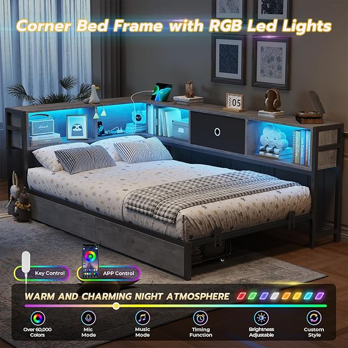 DICTAC Twin Corner Bed Frame