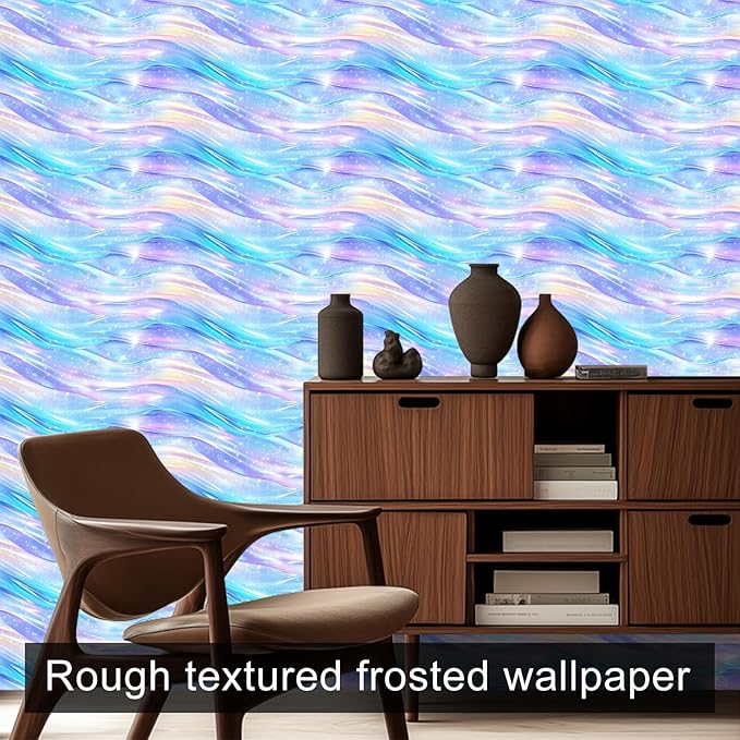 HOMETITUTE Pastel Blue Purple Dream Wave Wallpaper Peel and Stick Contact Paper