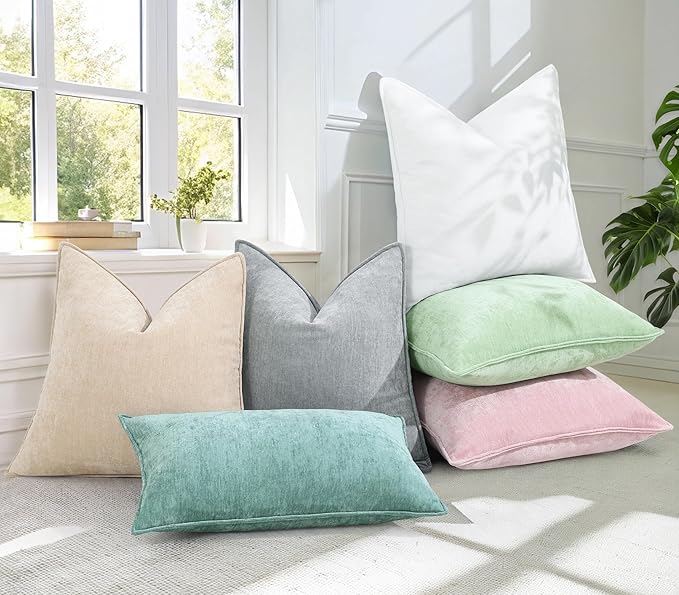 decorUhome Summer Couch Throw Pillow Covers 18x18 Set of 2, Decorative Soft