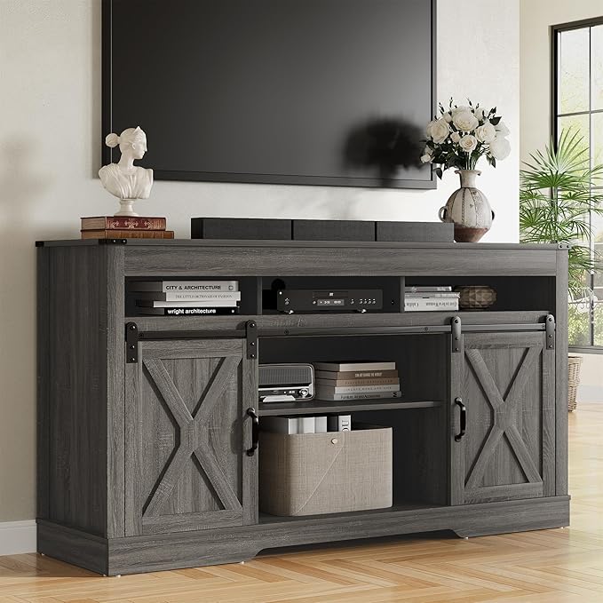 RoyalCraft TV Stand for 65+ Inch TV: Farmhouse Entertainment Center