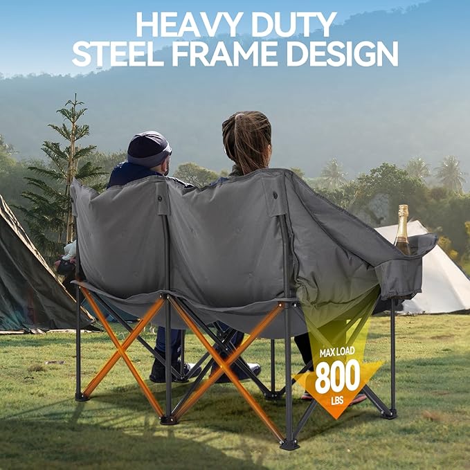Double Camping Chair Padded 2 Person Camping Chair Camping Loveseat