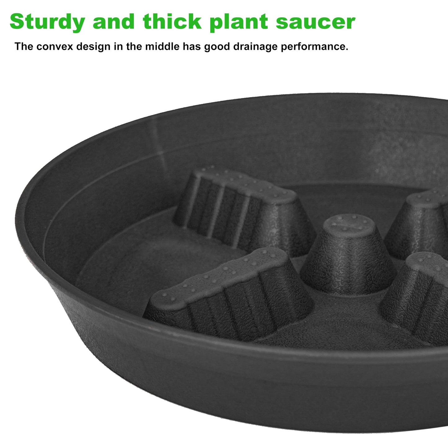 Feyvdzv 4 Pack Plant Saucer 8 inch, 10 12 14 17 inch, Plant Stand Plastic Plant Saucers for Indoors Outdoor, Heavy Duty Flower Planter Drip Trays for Pots, Pot Saucers for Plants, Grow Bags Saucers