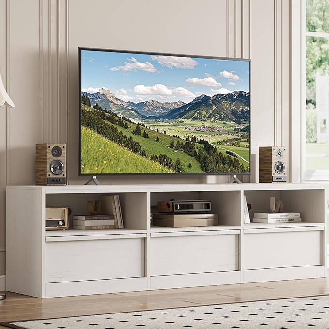 GarveeHome 70in TV Stand for TVs up to 85", Mid Century Modern Entertainment