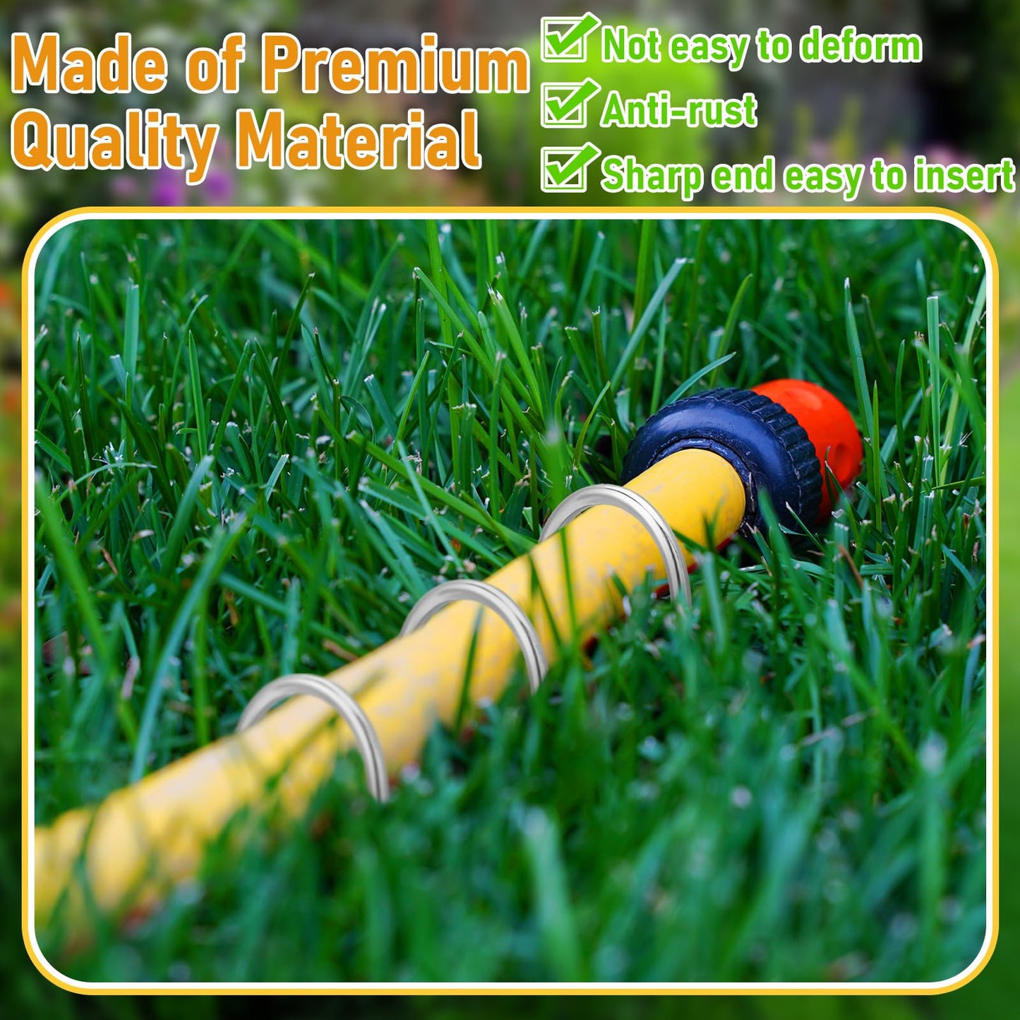 Yaocom 100 Pcs 6 Inch Drip Irrigation Stakes Curved Garden Hose Stakes Metal U Shape Soaker Hose Irrigation Tubing Parts Staples for Ground, Hold Drip Tubing up to 1/2" 5/8'' Diameter
