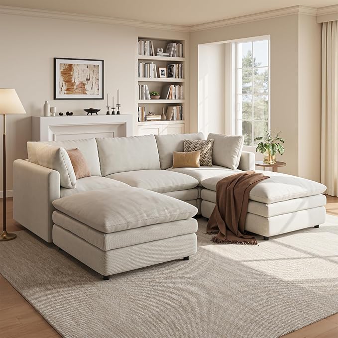 97" Cloud Couches for Living Room, 29.1" Deep Seat Modular Sectional Sofa