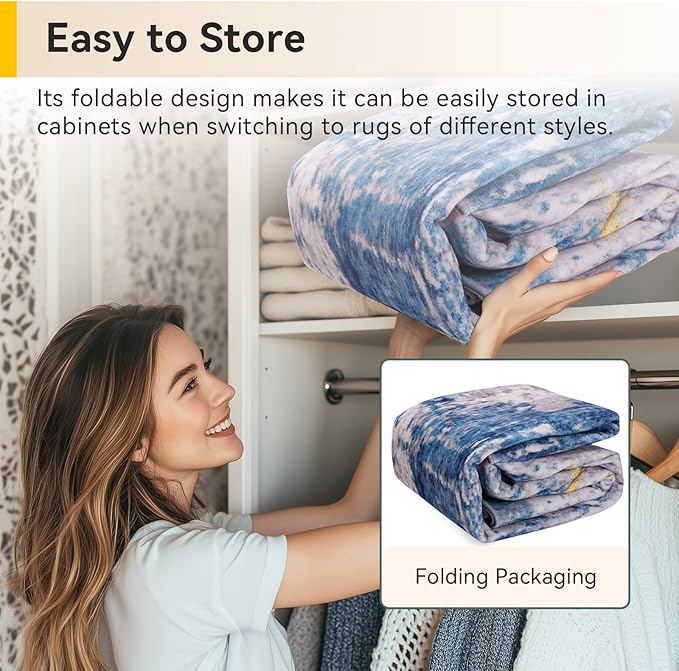 RELEANY Washable Area Rugs Square 6ft Non-Slip Modern Abstract Soft