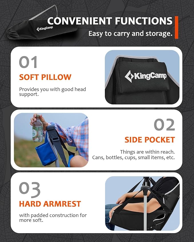 KingCamp Hammock Camping Chair, Swinging Portable Camp Chairs