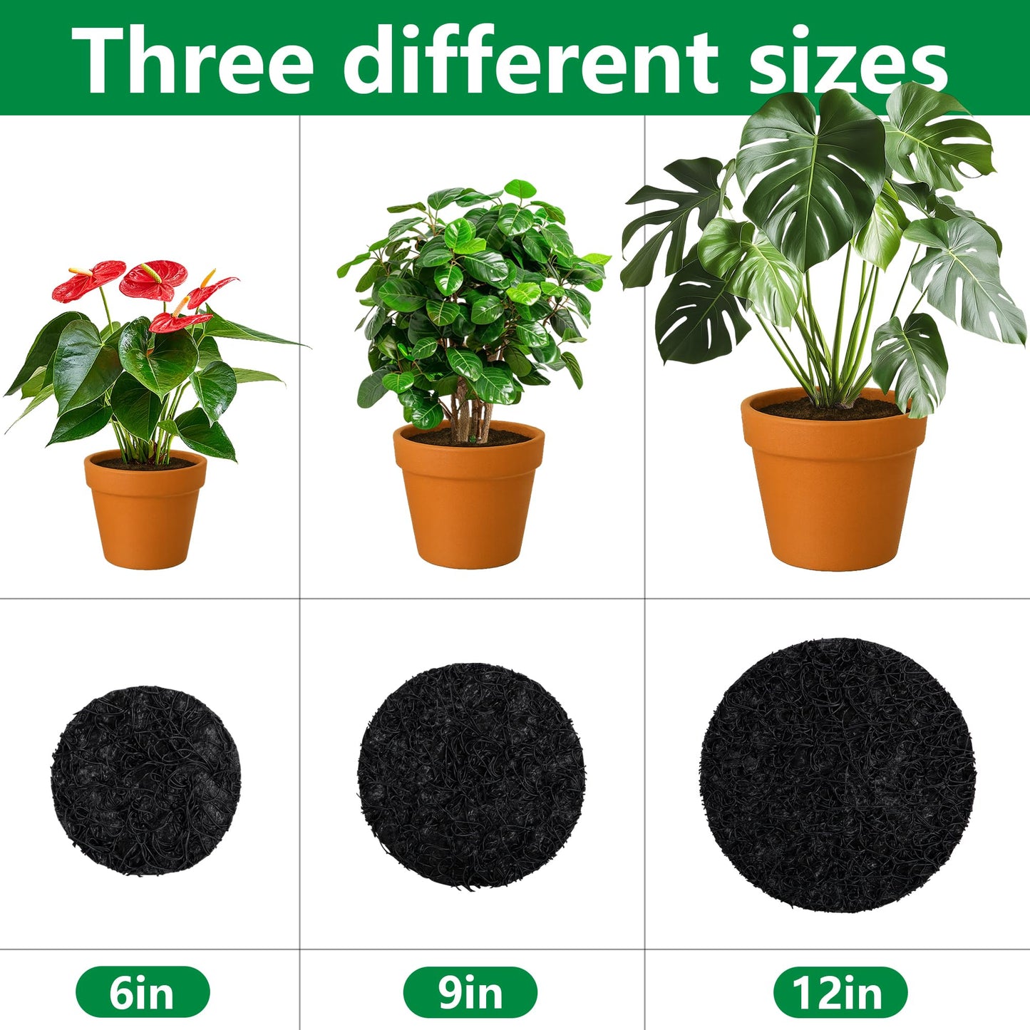 Mizelu 6 Pack Pot Mesh Drainage Discs, 6 Inch Thickened Drainage Hole Insert Pads, Reusable Plant Pot Bottom Mesh Mats for Indoor Outdoor Gardening to Prevent Soil Loss and Keep Root Healthy