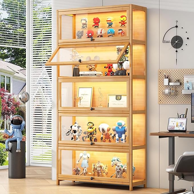 Display Cabinet with Acrylic Glass Doors 67.7'' Tall Curio Cabinet