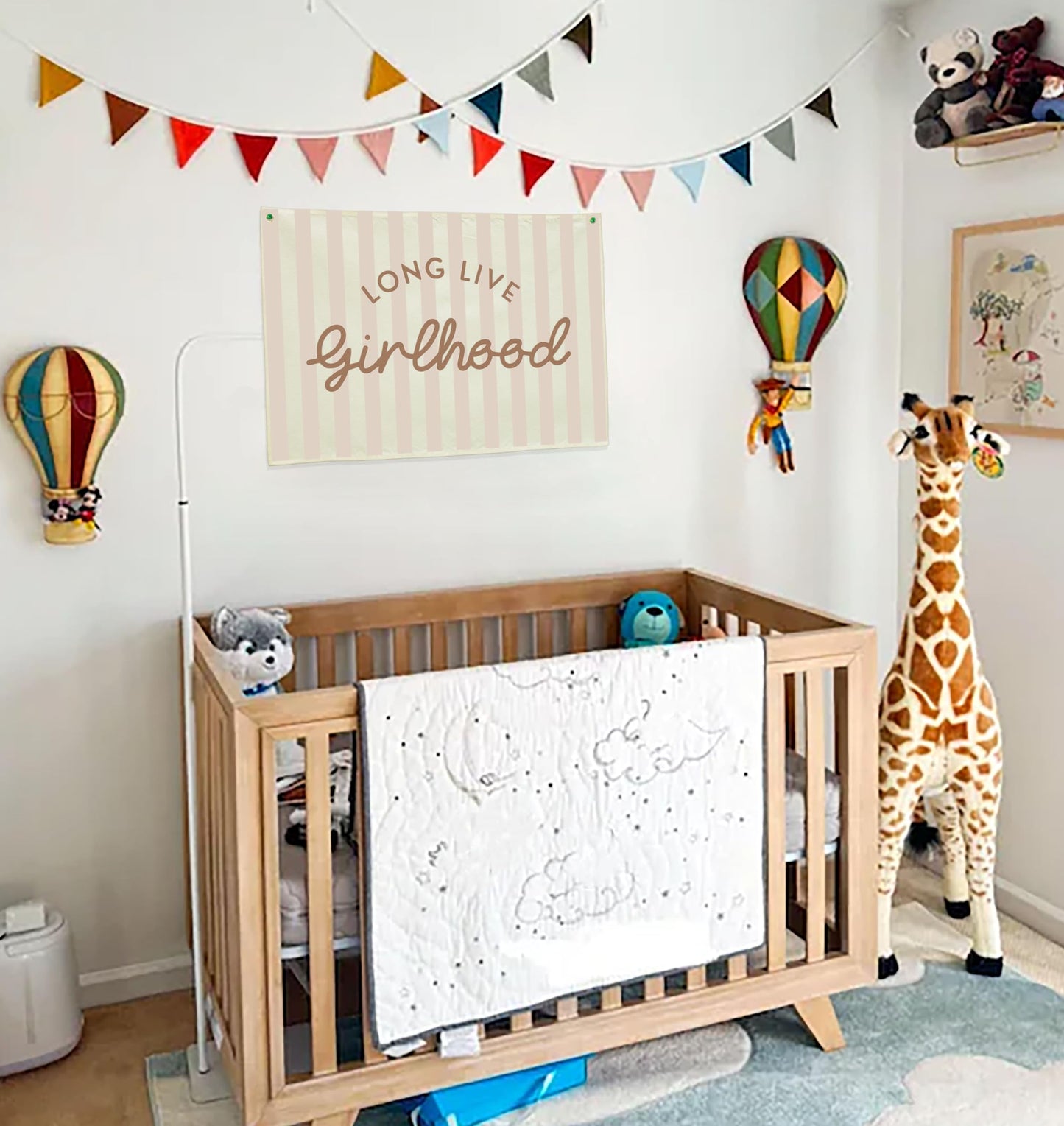 Long Live Girlhood-Nursery Wall Decor Hanging Rectangular Banner Flag Poster Wall Decoration Gift for Girl Kids,Nursery Bedroom Playroom Girls Room Art Decor,Christmas Christmas Gift 28.5"L×20"W