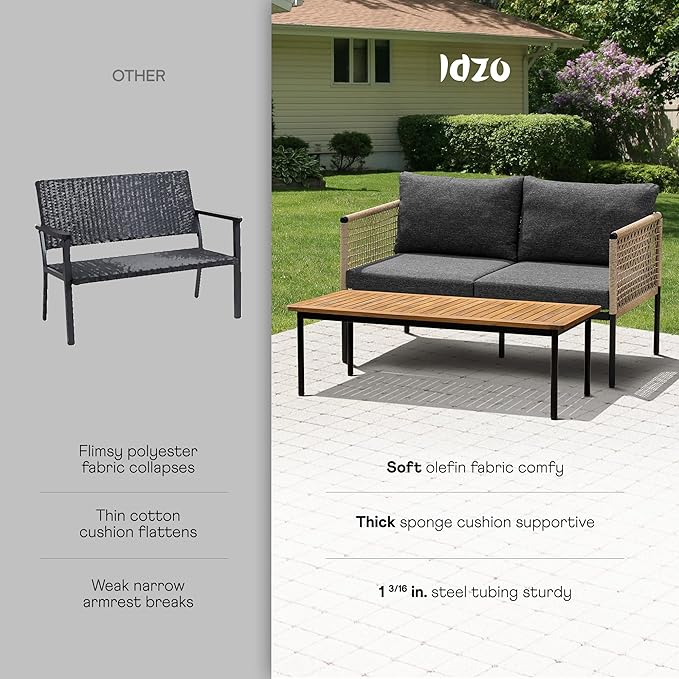 Idzo Oscar Wicker Metal Loveseat