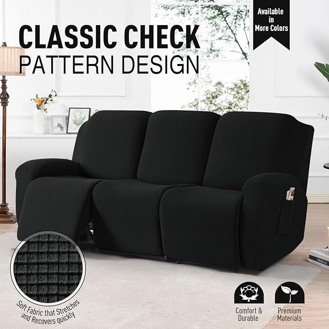 TAOCOCO Recliner Sofa Covers 8-Pieces Stretch Large Couch Covers