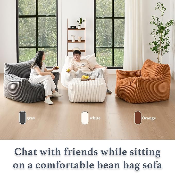 Gericco Oversized Bean Bag Chaise Lounge Chair Indoor