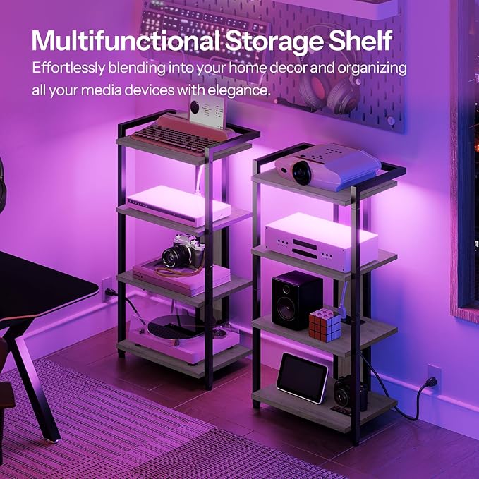 HOOBRO 4-Tier AV Media Stand, Media Console