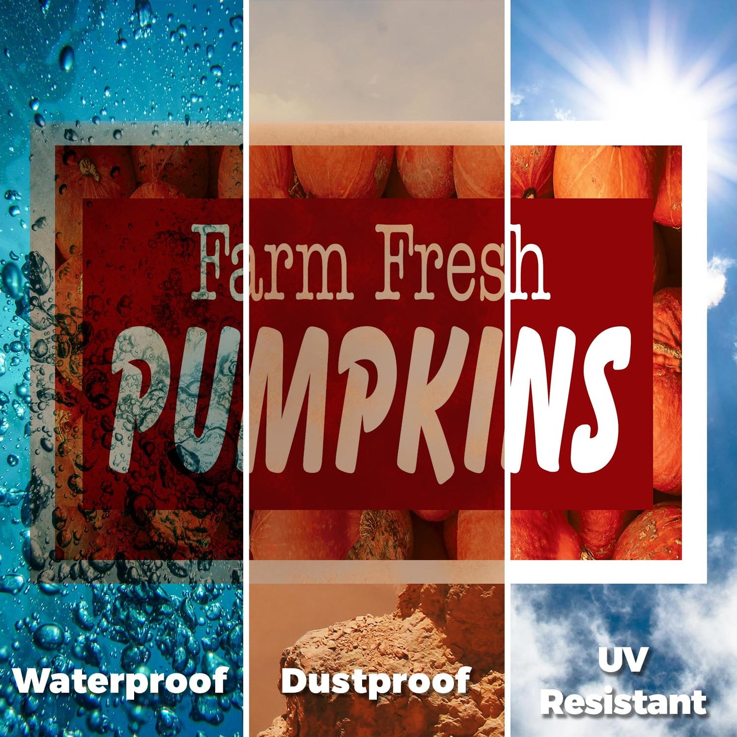 Farm Fresh Pumpkins Yard Sign 12 Inch x 16 Inch Double Sided Weatherproof Heavy-Duty Plastic with Stake | Seasonal Favorites, Local Farms, Freshly Picked | Made in USA