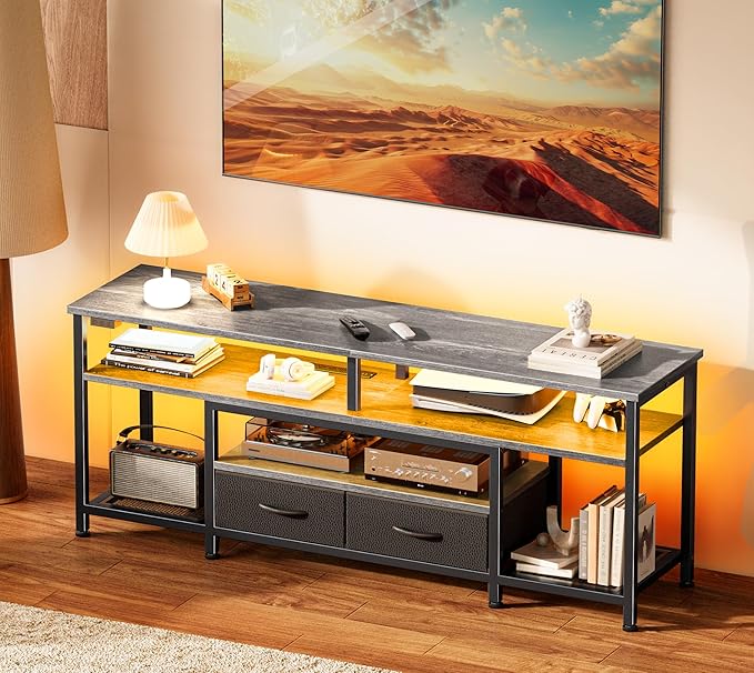 Huuger TV Stand for 55 60 Inch TV, Entertainment Center
