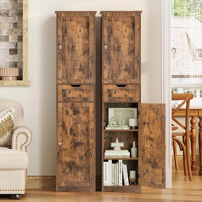 Iwell 67" Tall Storage Cabinet, Bathroom Cabinet