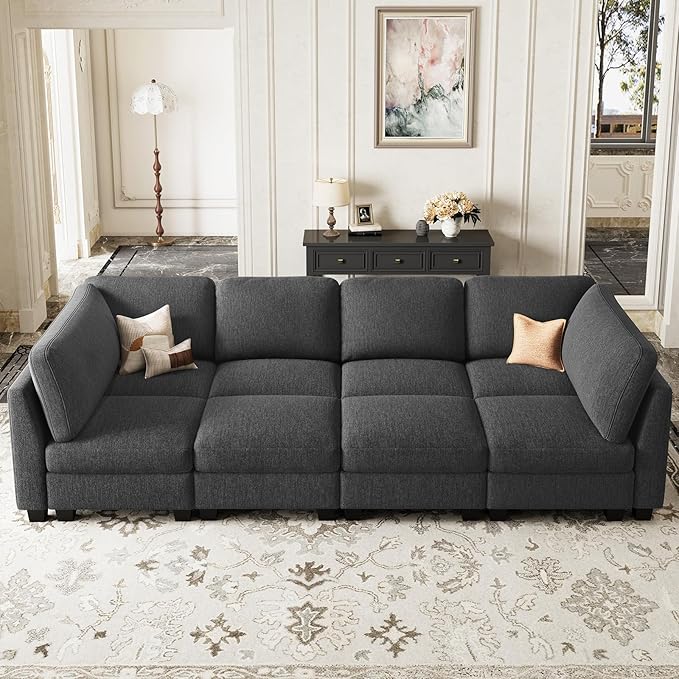 Belffin 111" Cloud Sectional Sleeper Sofa