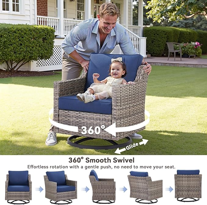 10 Piece Patio Furniture Set-High Back Outdoor Furniture Set Sectional Sofa