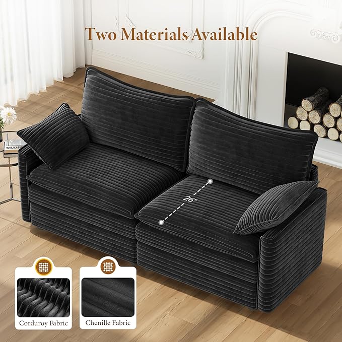 Vesgantti 74" Cloud Couch for Living Room, 2 Seaters Deep Seat Sectional