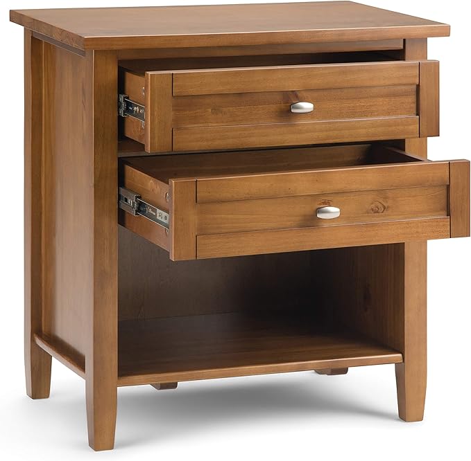 SIMPLIHOME Warm Shaker Solid Wood 24 inch Wide Transitional-Style Bedside