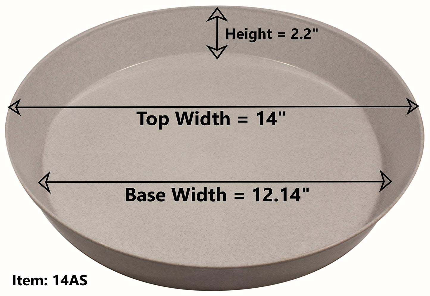 Austin Planter 5 14 Inch (12.14in Base) Plant Saucers - White Granite Colored Polypropylene Made in USA