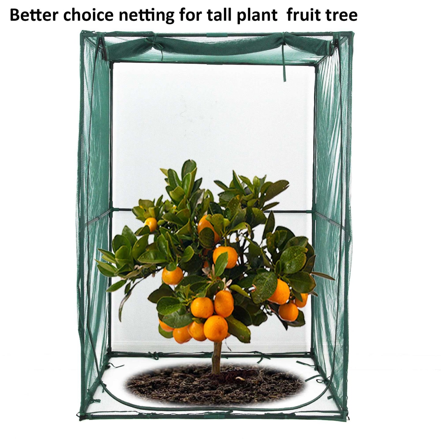 Portable 4'x4' Large 6FT Tall Plant Netting Cover Crop Cages Pest Guard Cover for Vegetables and Fruits Plant Durable Gardening Net with 4 Stakes
