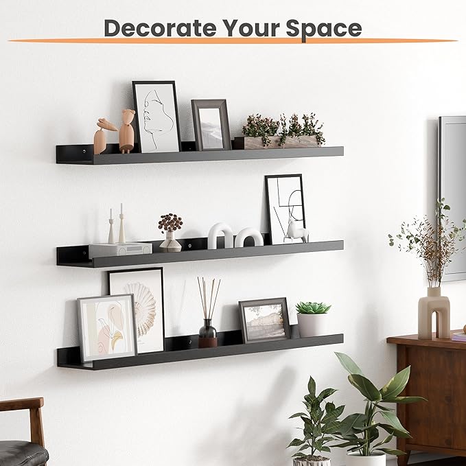 upsimples Floating Shelves for Wall, 35.5 Inch Shelves for Decor Storage Set of