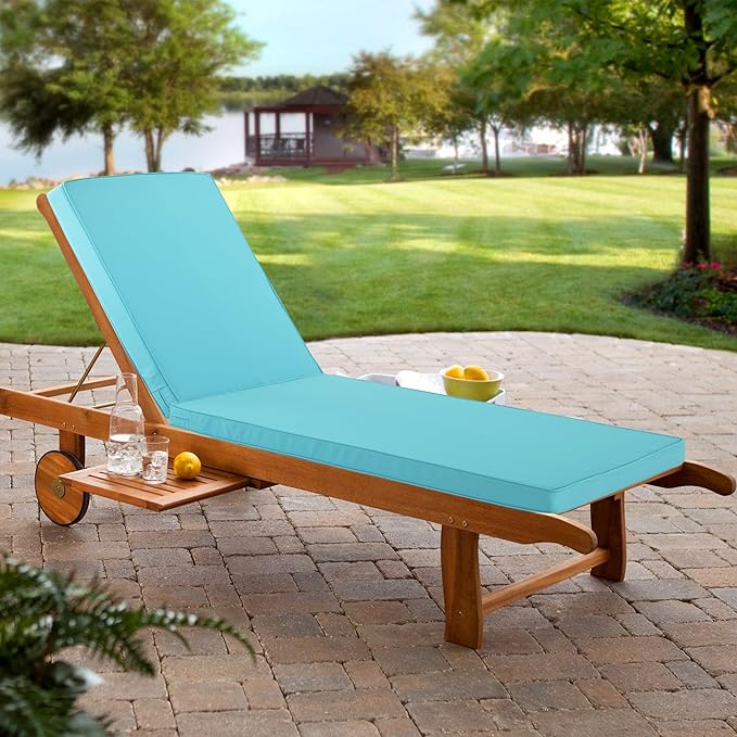Chaise Lounge Cushion for Outdoor Furniture, Waterproof Fade and Tear Resistant