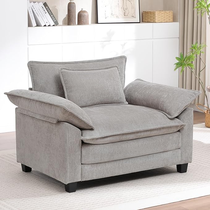 Oversized Accent Chair, Modern Chenille Cloud Sofa Chair