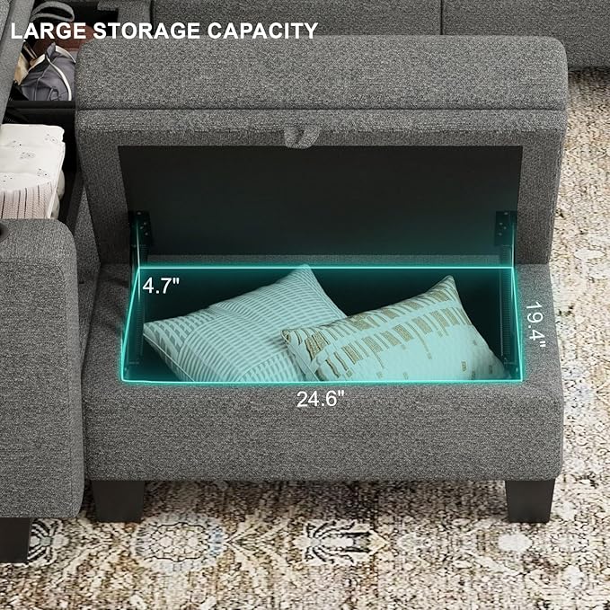 Belffin Standard Ottoman with Storage