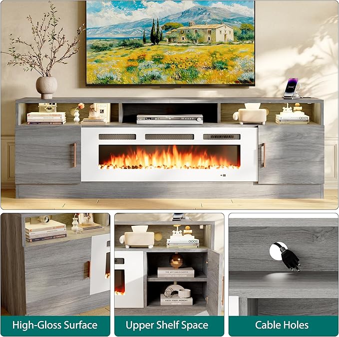 oneinmil 78" Fireplace TV Stand