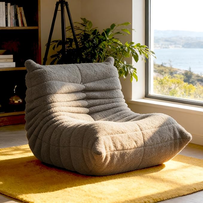 Giant Bean Bag Chair for Adults, Comfy Chair for Bedroom, Memory Foam Chair