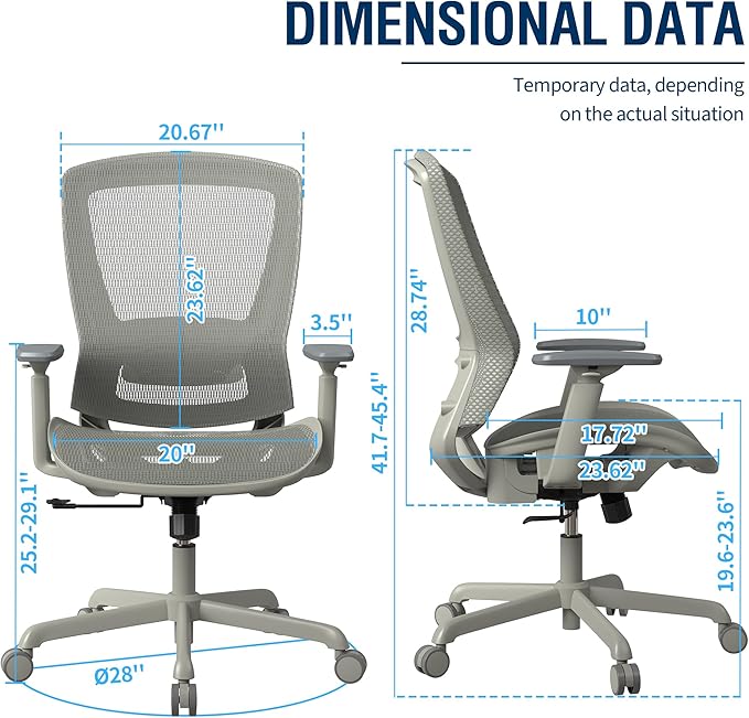 ELABEST Mesh Office Chair, Ergonomic Computer Desk Chair, Sturdy Task Chair-