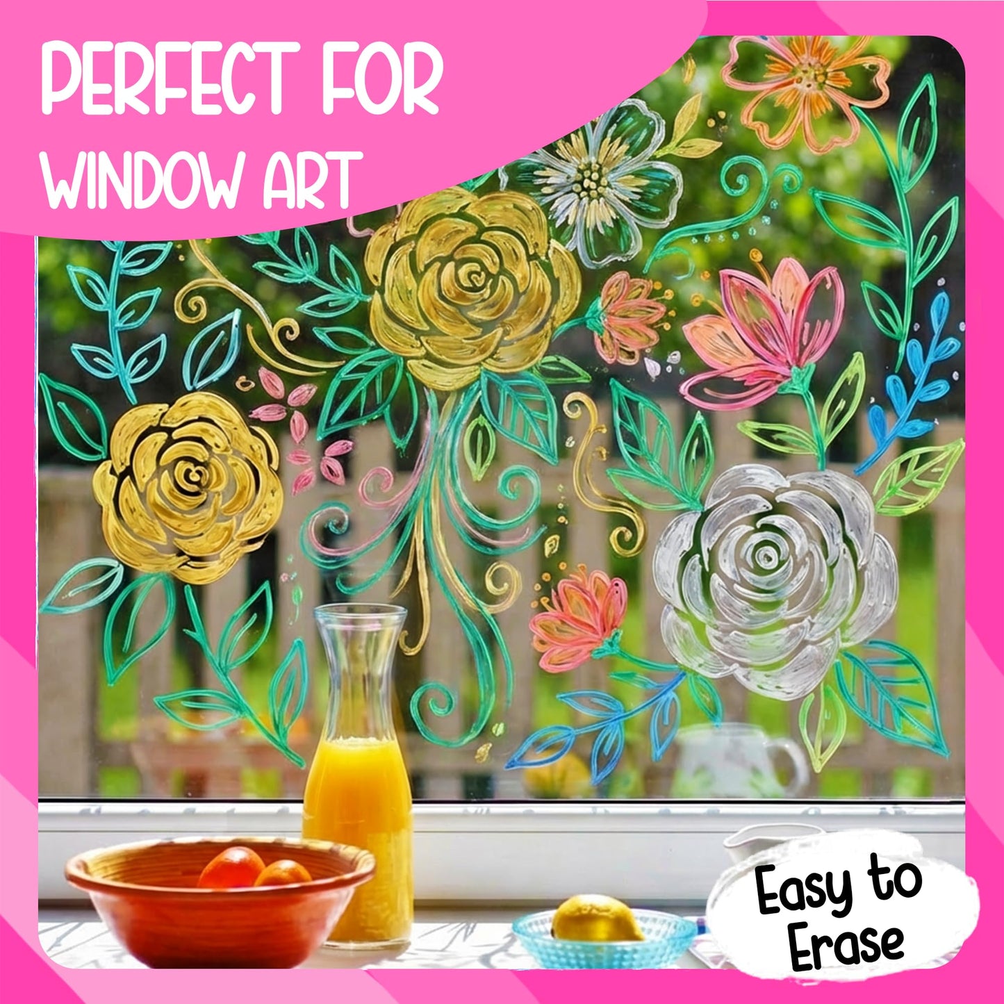 Chalkola Dual Tip Liquid Chalk Markers for Blackboard (16 Pack, 1mm+5mm Fine, Bold Tip) | Wet Erase, Chalk Pens for Chalkboard Signs, Car Windows, Glass, Calendar, Mirrors - Erasable Chalkboard Marker