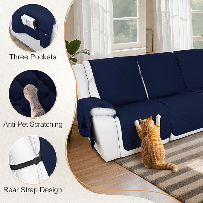 HDCAXKJ Reclining Sectional Couch Covers L Shape Recliner Sofa Middle Console