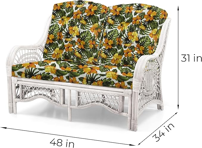 Malibu Lounge Loveseat Sofa Natural Rattan Wicker Handmade Design