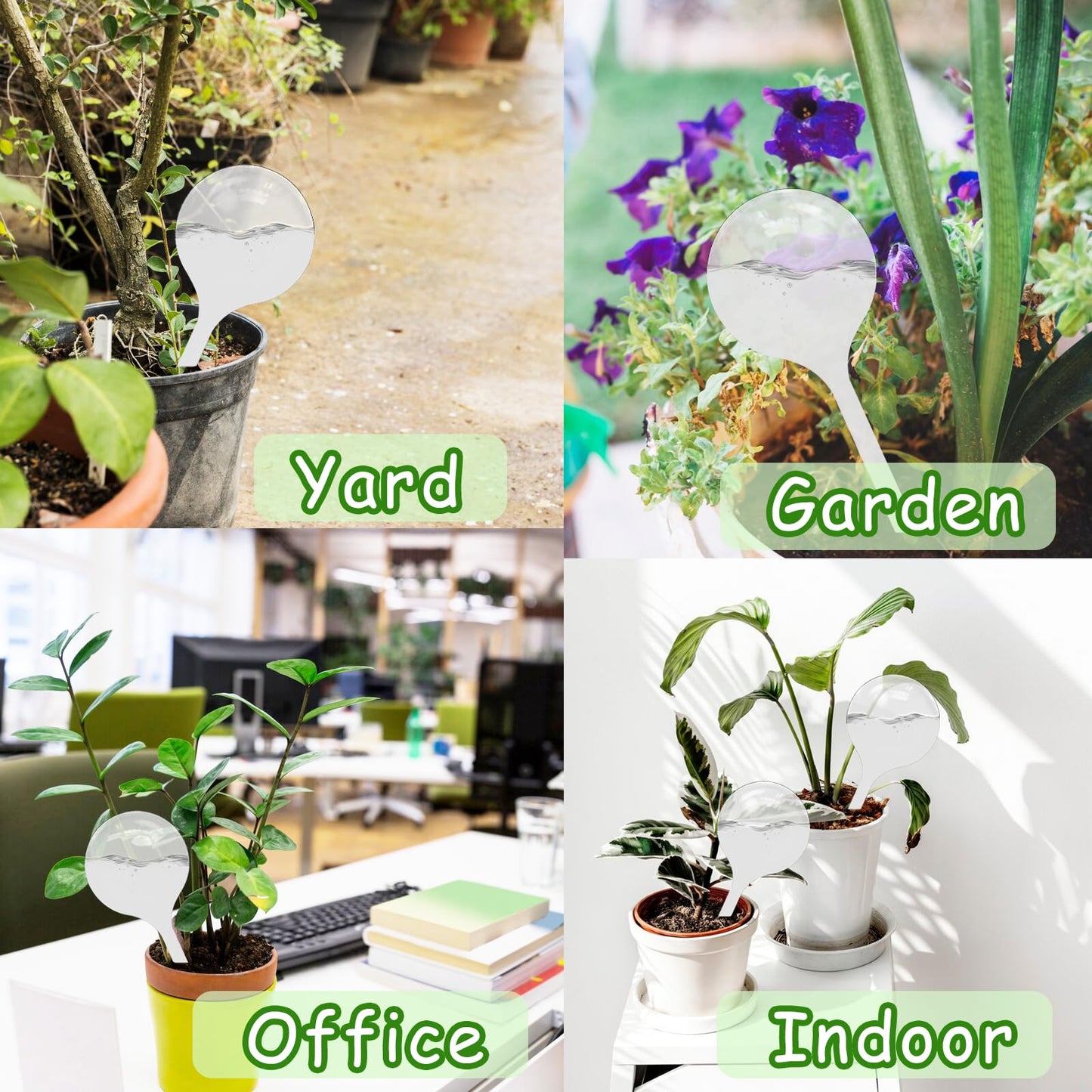 Cmaqpw 12 PCS Large Plastic Self-Watering Bulbs,Clear Watering Globes,Plant Watering Globes for Plants,Graden,Flowers Flowerpot