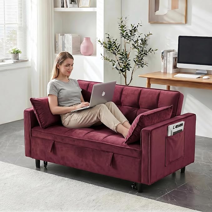 3 in 1 Convertible Sofa Bed, Loveseat Sleeper Sofa