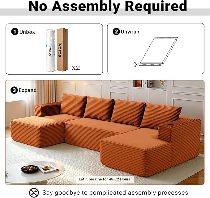 124" Oversized Sectional Couches