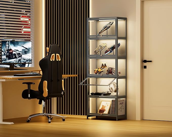 5-Tier Clear Display Cabinet