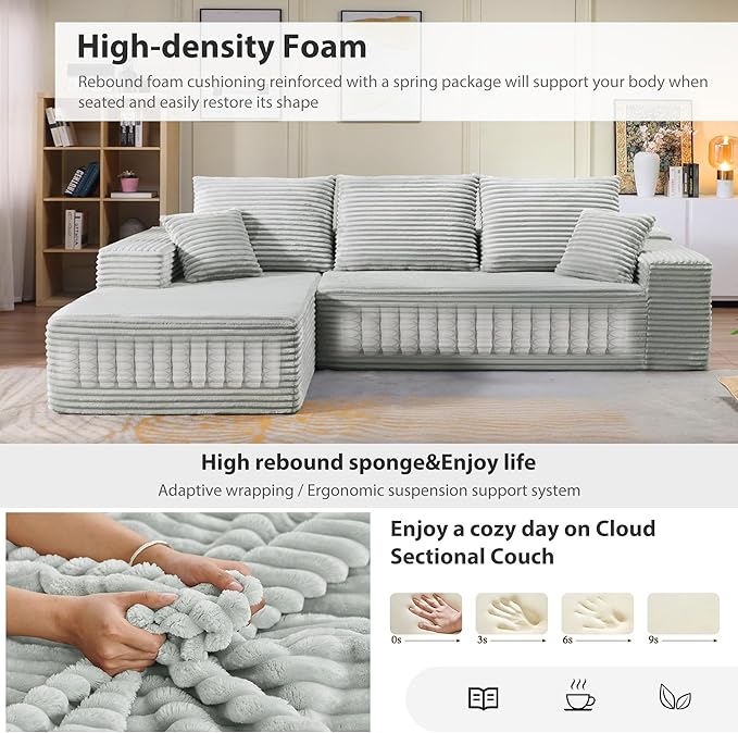 107.5" Cloud Sectional Couch